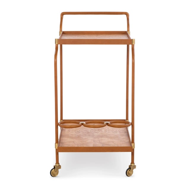 Traditional Maitland-Smith Dash Bar Cart For Sale - Image 3 of 5
