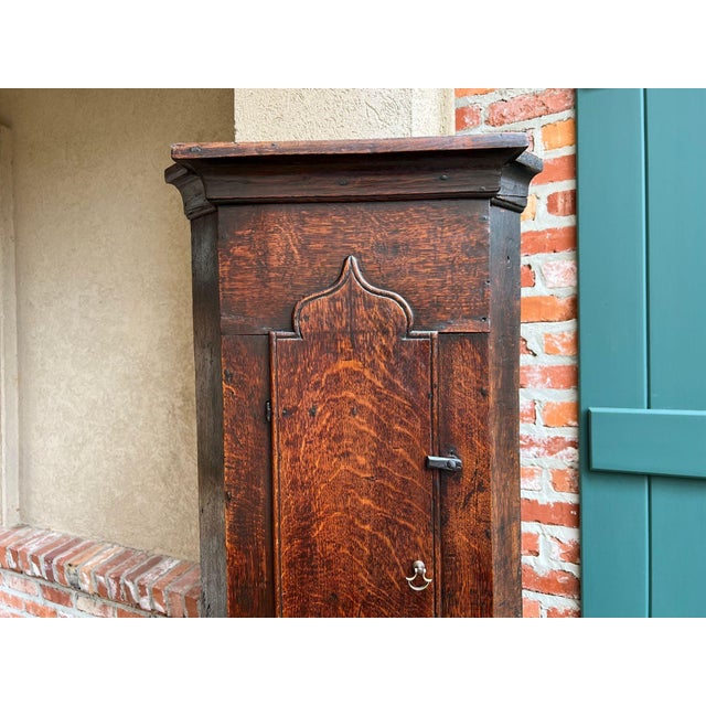 Antique English Oak Wall Corner Cabinet Georgian Hanging Cupboard Gothic C1790 For Sale - Image 4 of 18