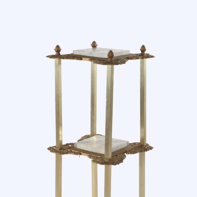 Victorian Bronzed Metal & Marble 3-Tier Plant Stand C1890 For Sale - Image 6 of 6