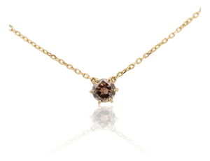 1 Carat Brown Diamond 18k Gold Solitaire Pendant Necklace