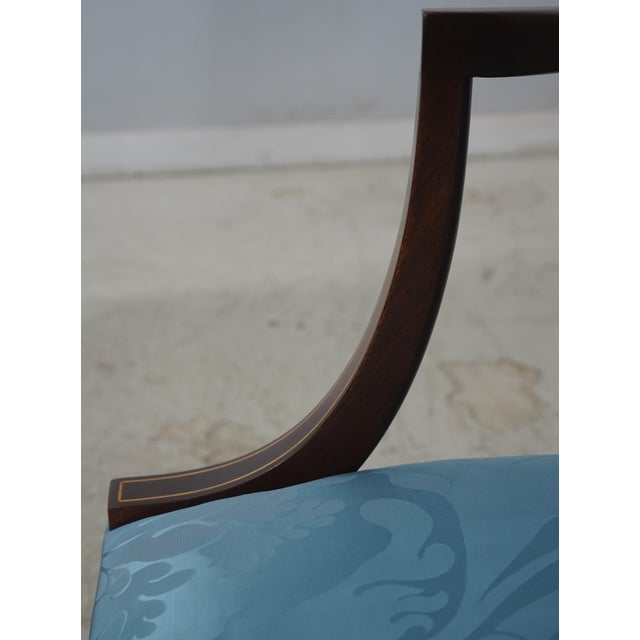 Blue Pair Stickley Cw-13 Colonial Williamsburg Blue Damask Lolling Chairs For Sale - Image 8 of 18