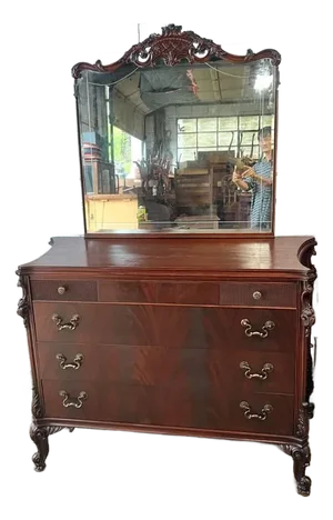 Early 20th Century Antique Dresser With Mirror. By Joerns Bros Furniture.