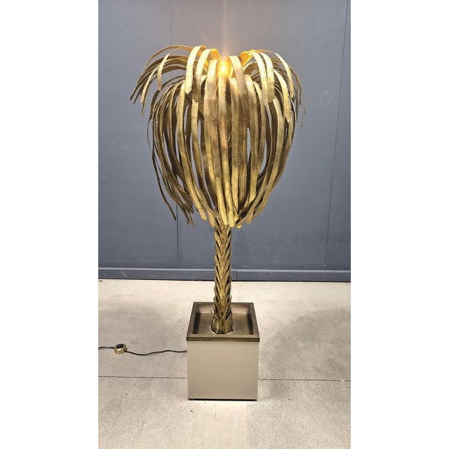 Brass Palm Tree Floor Lamp from Maison Jansen, 1970s For Sale - Image 4 of 18