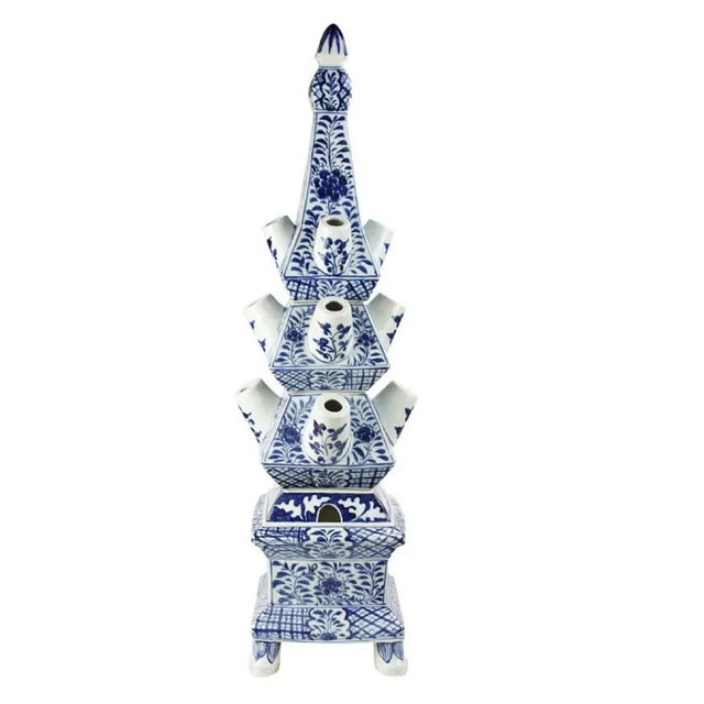 Orginial Tulipiere in Blue and White, Large For Sale - Image 4 of 4