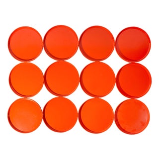 Orange Melamine Stackable Salad Plates, Set of 12 by Massimo Vignelli for Heller For Sale