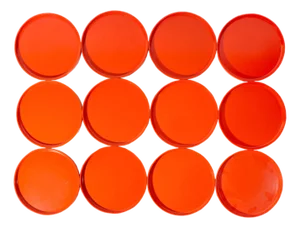 Orange Melamine Stackable Salad Plates, Set of 12 by Massimo Vignelli for Heller