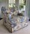 Custom Pierre Frey Braquenié Beige & Blue Toile Club Chair With Manuel Canovas Trim For Sale - Image 10 of 11