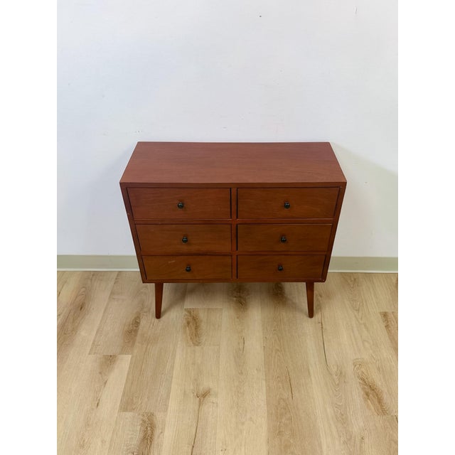 MCM Style Six Drawer Chest, Mid Century Modern Wood Storage For Sale - Image 11 of 11