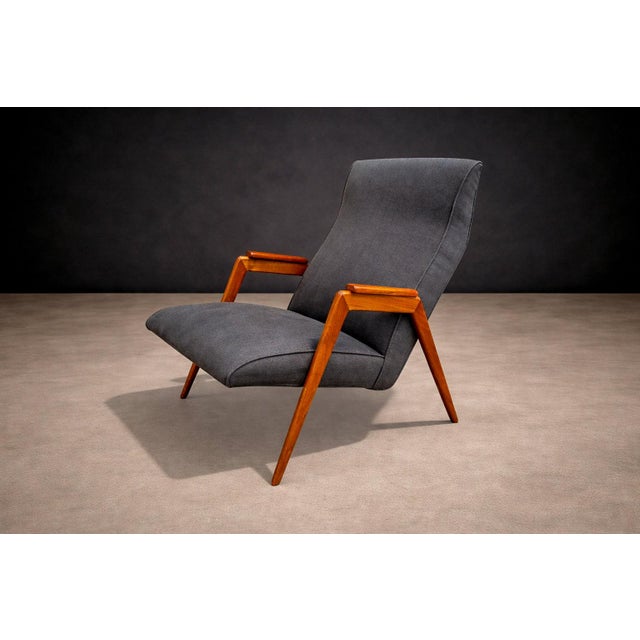 Black Armchair in Pau Marfim & Fabric, Pierre Weckx, 1950s - Lot 880 For Sale - Image 8 of 16