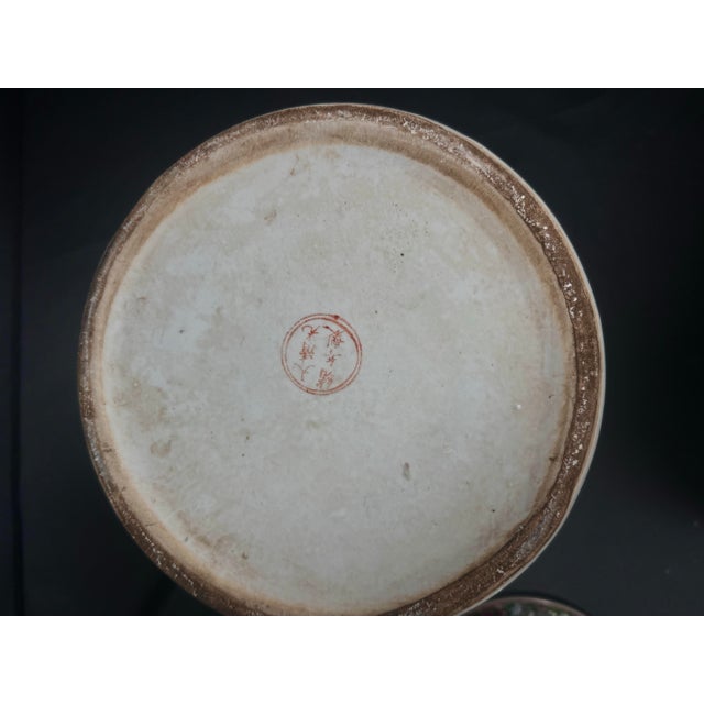 Large 20th C. Chinese Rose Medallion Porcelain Covered Urn With Figural Panels & Enamel Decoration For Sale - Image 4 of 8