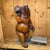 Animal Skin Large Standing Bear Sculpture Sculpted Leather With Glass Eyes For Sale - Image 7 of 12