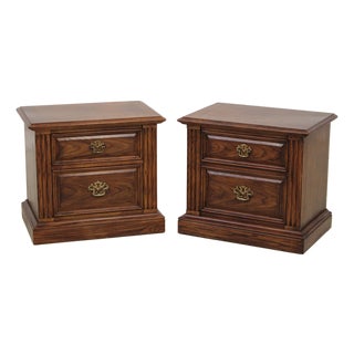 Pair of Thomasville Oak 2 Drawer Nightstands For Sale