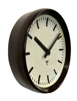 Large Industrial Bakelite Factory Wall Clock from Pragotron, 1960s