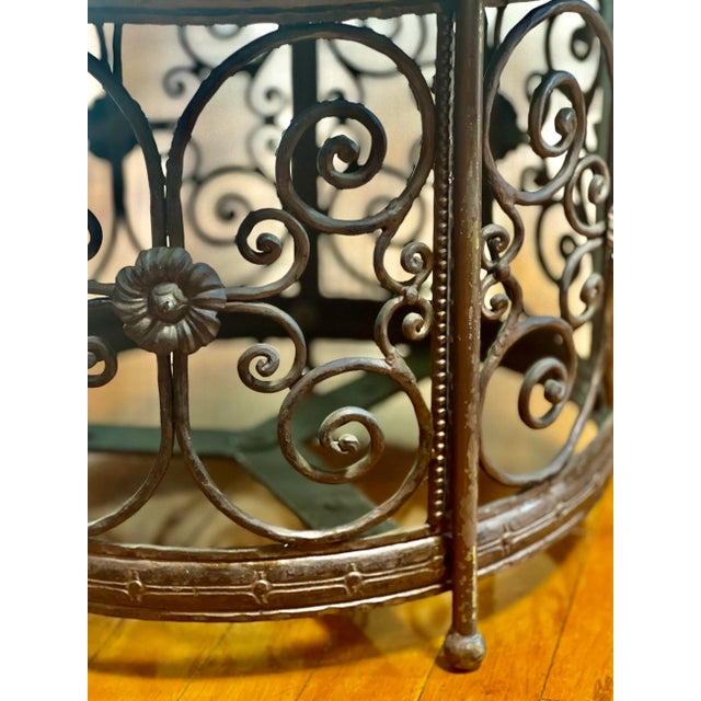 Black 20th Century French Art Deco Iron and Marble Side or Small Coffee Table For Sale - Image 8 of 11