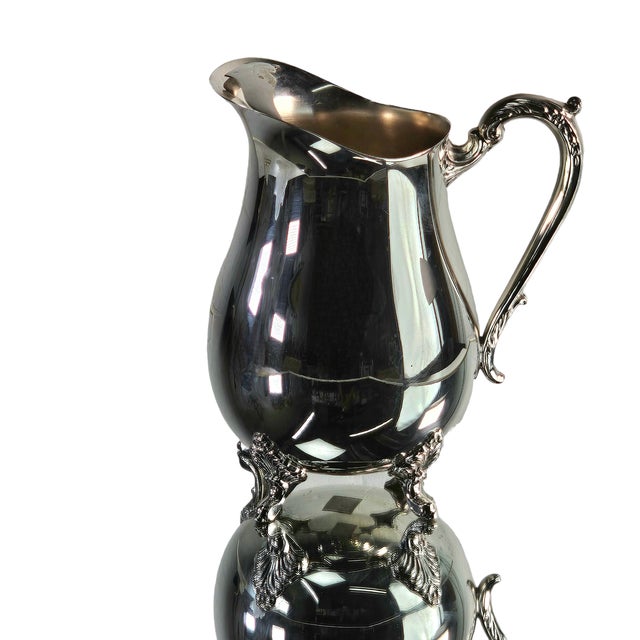 Mid-Century Modern Kent Silversmith Footed Silver Pitcher 9" For Sale - Image 3 of 10