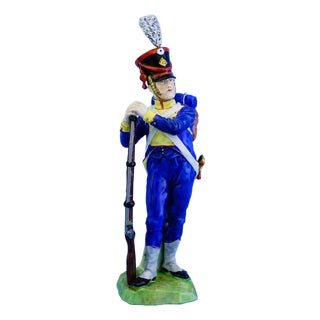 20th Century Porcelain Napoleonic Soldier of the Neuchatel Battalion from Carl Thieme's Potschappel Factory For Sale