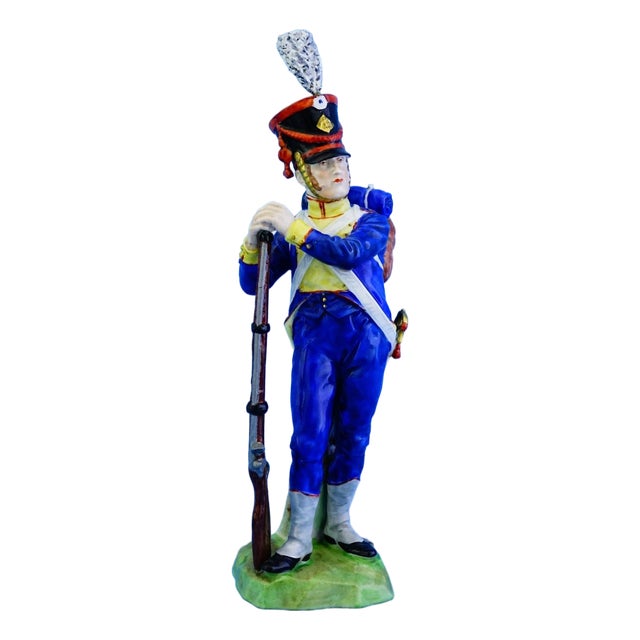 20th Century Porcelain Napoleonic Soldier of the Neuchatel Battalion from Carl Thieme's Potschappel Factory For Sale