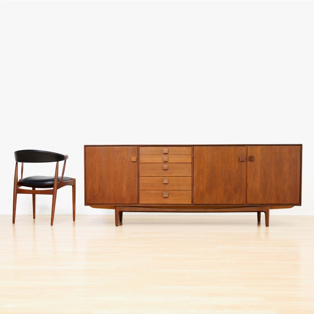 Brown Large Mid Century Teak Credenza by Ib Kofod Larsen for G Plan For Sale - Image 8 of 10
