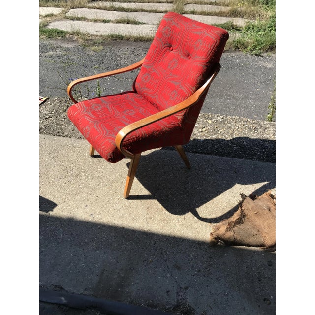 Czech Wooden Lounge Chair by Jaroslav Smidek, 1960s For Sale - Image 4 of 4