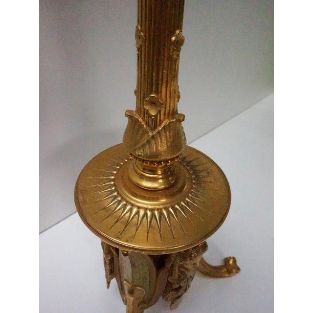 French Empire Neoclassical 7-Light Candelabra in Gilt Bronze and Crystal For Sale - Image 5 of 18