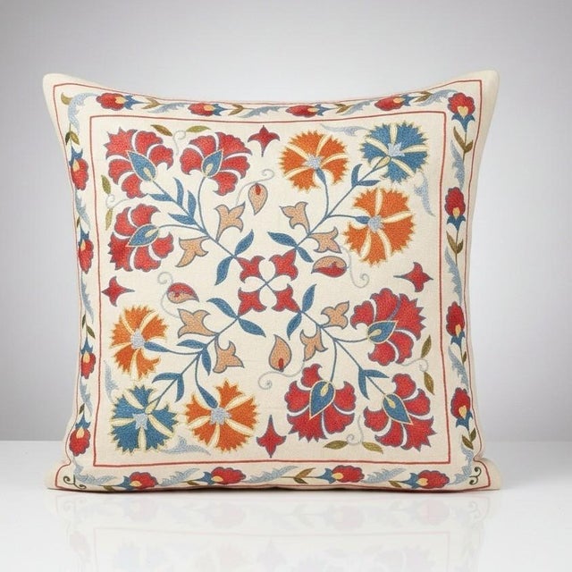 New Hand-Embroidered 100% Silk Cushion Cover – Authentic Uzbek Textile Art Elevate your home décor with this exquisite...