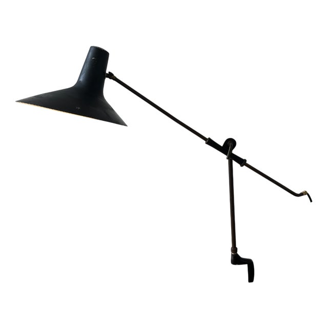 Mid-Century Italian Brass Clamp Desk Lamp attributed to Vittoriano Vigano For Sale