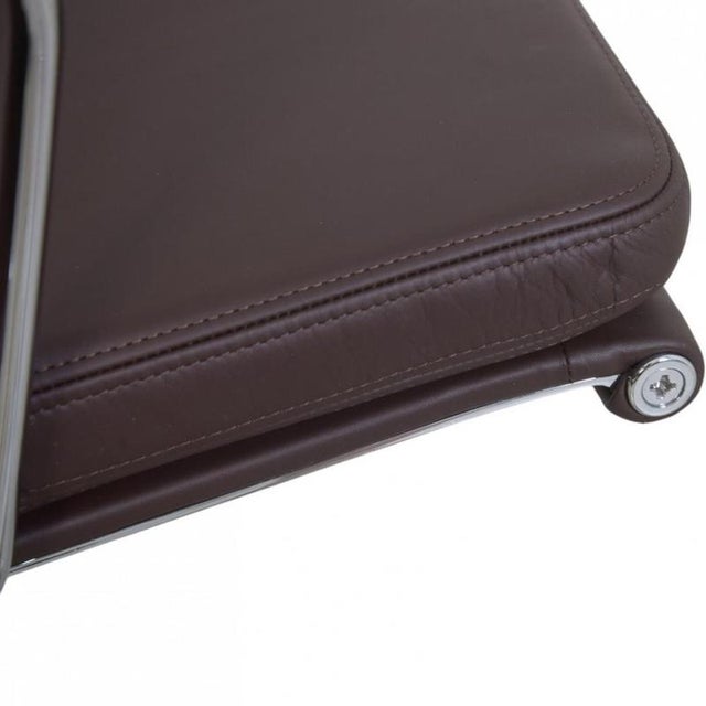 EA208 Softpad Chair in Nevada Coffee Aniline Leather by Charles Eames, 2007 For Sale - Image 6 of 16