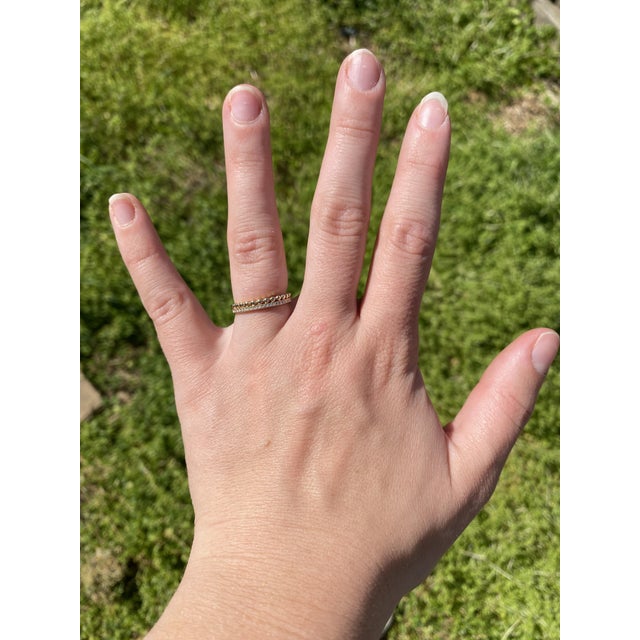 Beaded 2 Row Band Ring, 14k Yellow Gold, Ring Size 6 For Sale In Greensboro - Image 6 of 6