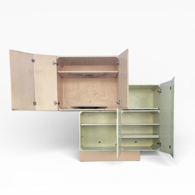 Late 20th Century Large Postmodern Oxblood Lacquer Bar or Media Cabinet, 60 In. For Sale - Image 9 of 16