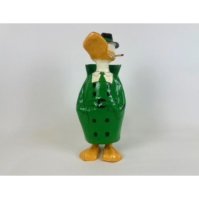 Vintage Hand-Painted Paper Mâché Detective Duck, 1960s, in Very Good conditions. Designed 1960 to 1969 This piece is...