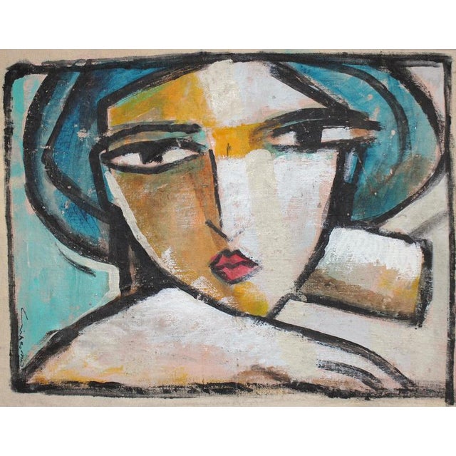 Hidden portraits xxxiv', acrylic on canvas mounted on board, florentine school (circa 1980s-90s). This gallery has...