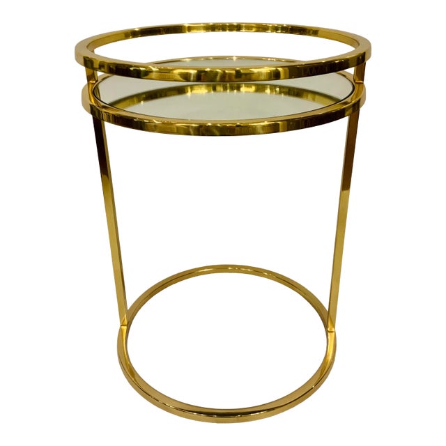 Global Views Modern Brass Finished Ring Side Table For Sale