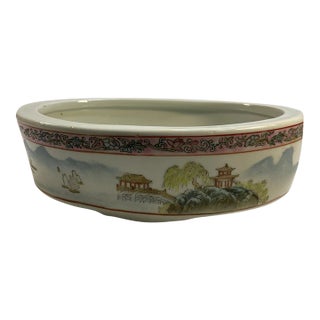 Antique Chinese Porcelain Narcissus Pot Marked Quing During Qianlong Reign 8.5" For Sale