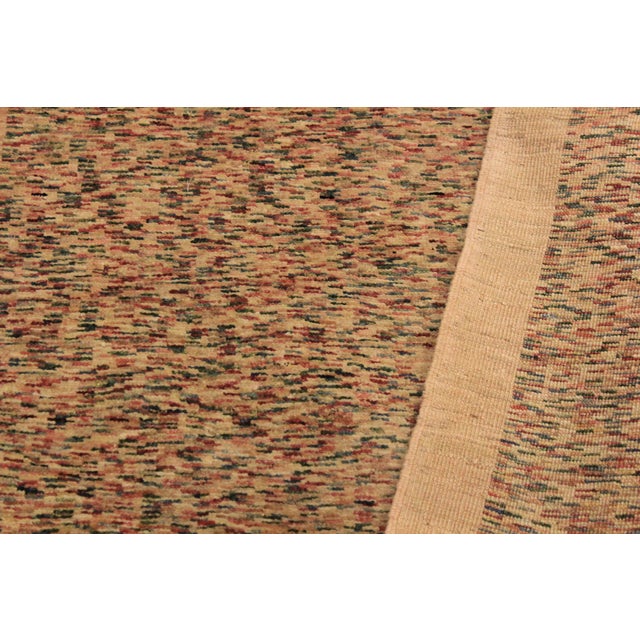 Tan Contemporary Gabbeh Tan/Blue Wool Rug - 3'5'' X 4'9'' For Sale - Image 8 of 10
