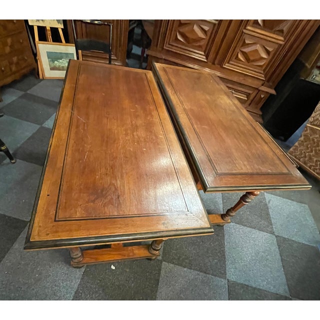 Black Oak Desk with Drawers For Sale - Image 8 of 16