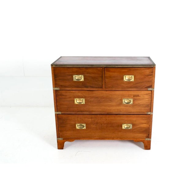 English Mahogany Campaign Chest With Brass Hardware For Sale - Image 4 of 14