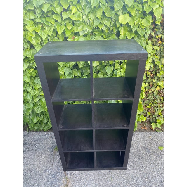 Late 20th Century Modern Black 4 Tiers Four Shelves Wooden Rack ...
