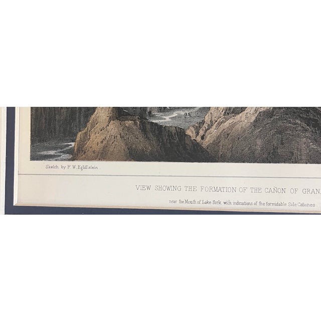 Mid 19th Century Mid 1800s Historic Lithograph “View Showing the Formation of the Canon of the Grand River” by Friedrich W Egloffstein For Sale - Image 5 of 8