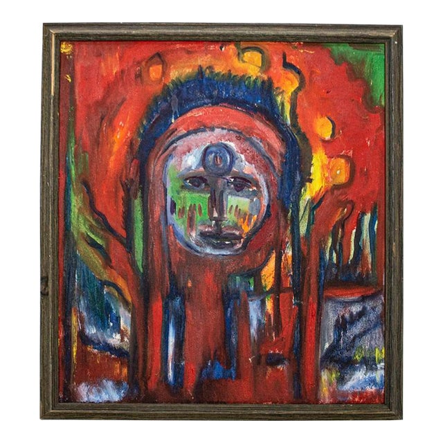 Abstract Figurative Oil Painting New Mexico Artist - Vibrant Colors For Sale