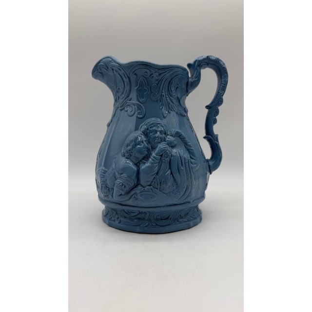 Mid 19th Century A Very Fine Antique English Victorian Blue Salt Glazed Stoneware Jug, Circa 1850's For Sale - Image 5 of 12