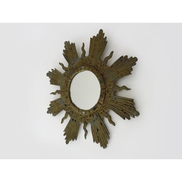 Old Line Style Sun Mirror Line Vautrin Irena Jaworska 48 cm - 18.89 " Unique piece. Superb malleable blazing sun mirror...