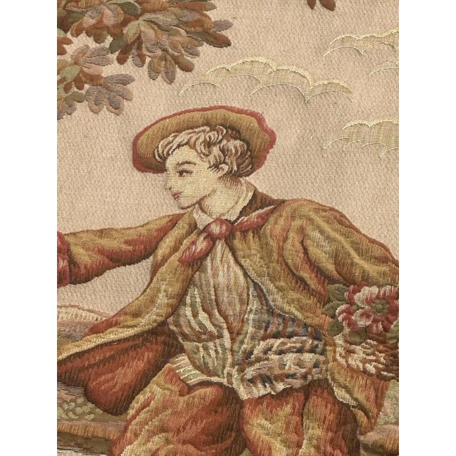 Mid-Century Modern French Aubusson Style Jacquard Halluin Tapestry, 1960s For Sale - Image 9 of 18
