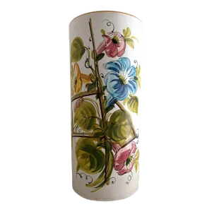Italian Glazed Terracotta Floral Umbrella Stand