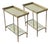 Pair of French Mid-Century Brass and Églomisé Two-Tier Side Tables in the Manner of Maison Baguès, Circa 1950–1965. For Sale