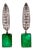 Diamond Emerald Earrings 4.74 TCW 14 Karat White Gold Certified For Sale