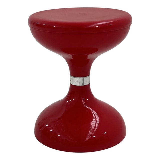 Space Age Red Americano Stool from Biemme Bologna, 1970s For Sale