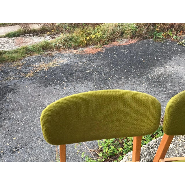 Upholstered office chairs / set of 4, circa 1960s. There are the upholstered chairs of a ceased office from the 1960s....