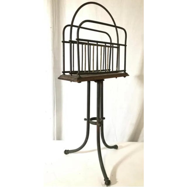 Gray Antique Magazine Rack Arts and Crafts For Sale - Image 8 of 8