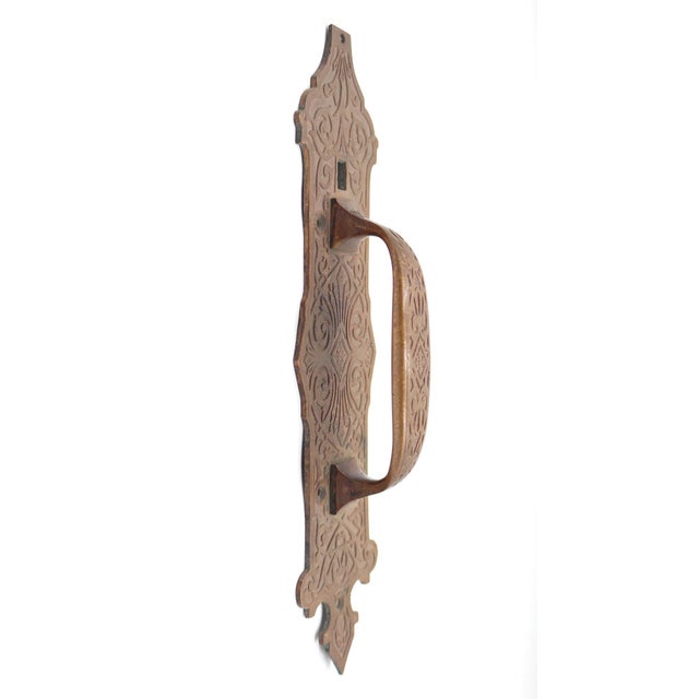 Metal Antique 12.125 In. Bronze Victorian Door Pull For Sale - Image 7 of 8
