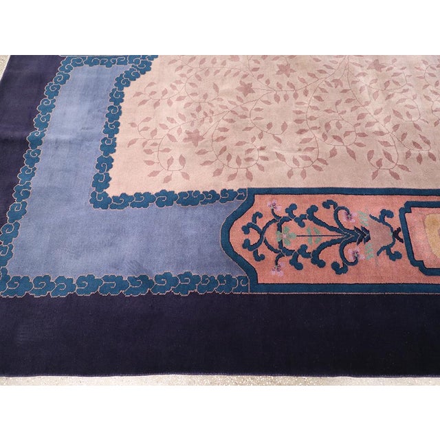 Mid 20th Century Galerie Shabab Collection Mid-20th Century Chinese Art Deco Room Size Carpet For Sale - Image 5 of 8